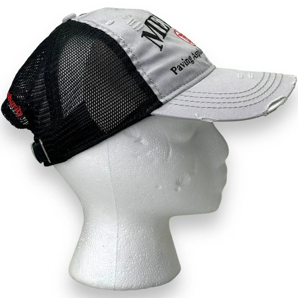 Meigs Paving Asphalts & Emulsions Hat Gray Black Mesh Trucker Cap Adjustable